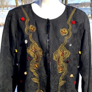 Indigo Moon embellished jacket 1X
